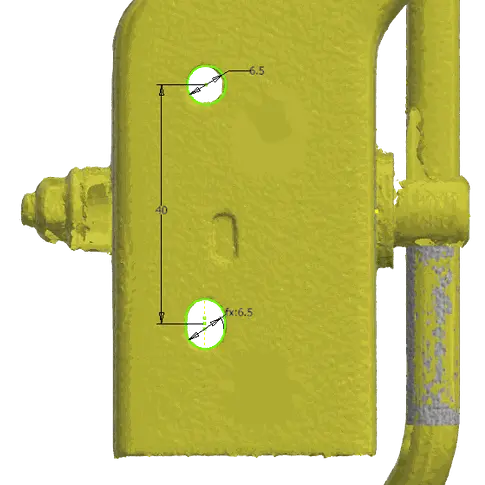 3D model showing bolt hole spacing and mounting dimensions for universal drive-by-wire pedal.