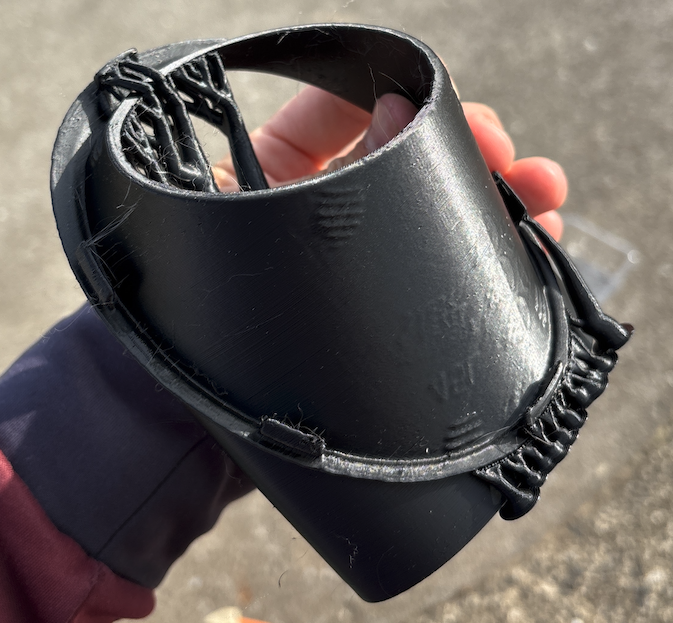 3D Printed Light bezel with support structures