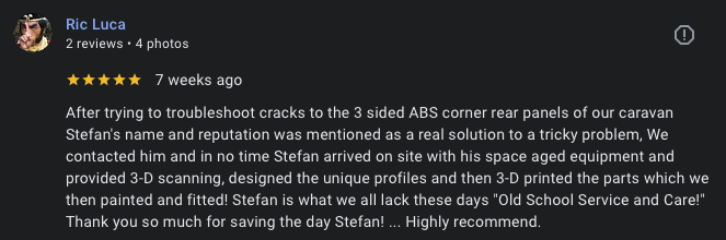 Caravan Crack Repair Google Review