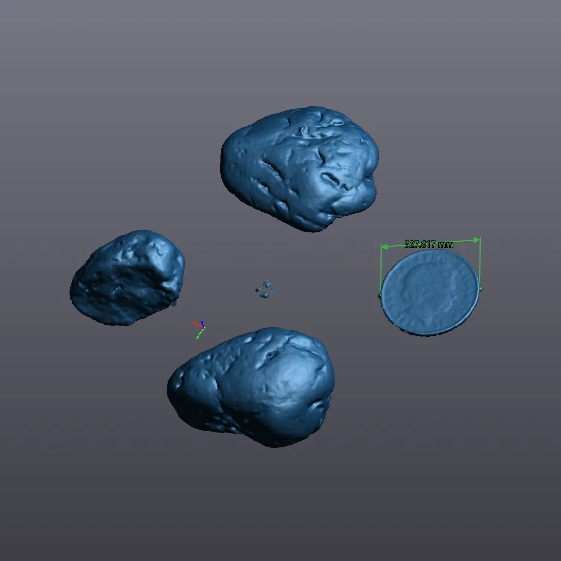 caled-Up 3D Scanned Rocks and Coin