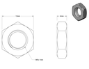 Nut Fine-Thread Medium-Strength Steel Thin Hex M8 x 1.00 mm Thread