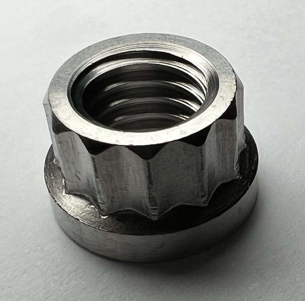 [N-12P-08-125-R-TI-G5-I-POL] Titanium 12PT Multi-Hex Nut M8x1.25mm