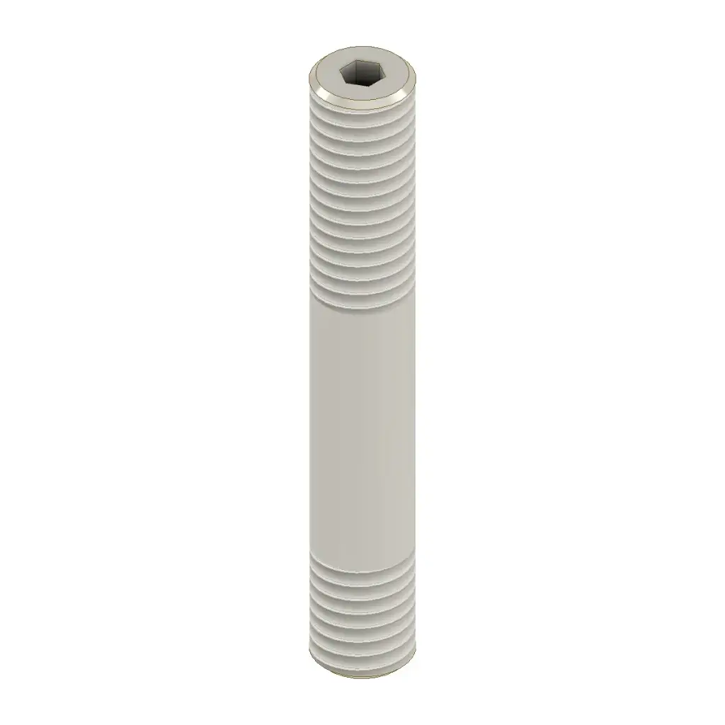 Titanium Stud Bolt | Flat Head | Hex/Allen Key Drive | M8 * 1.25mm RH Thread | Grade 5 ISO Polished