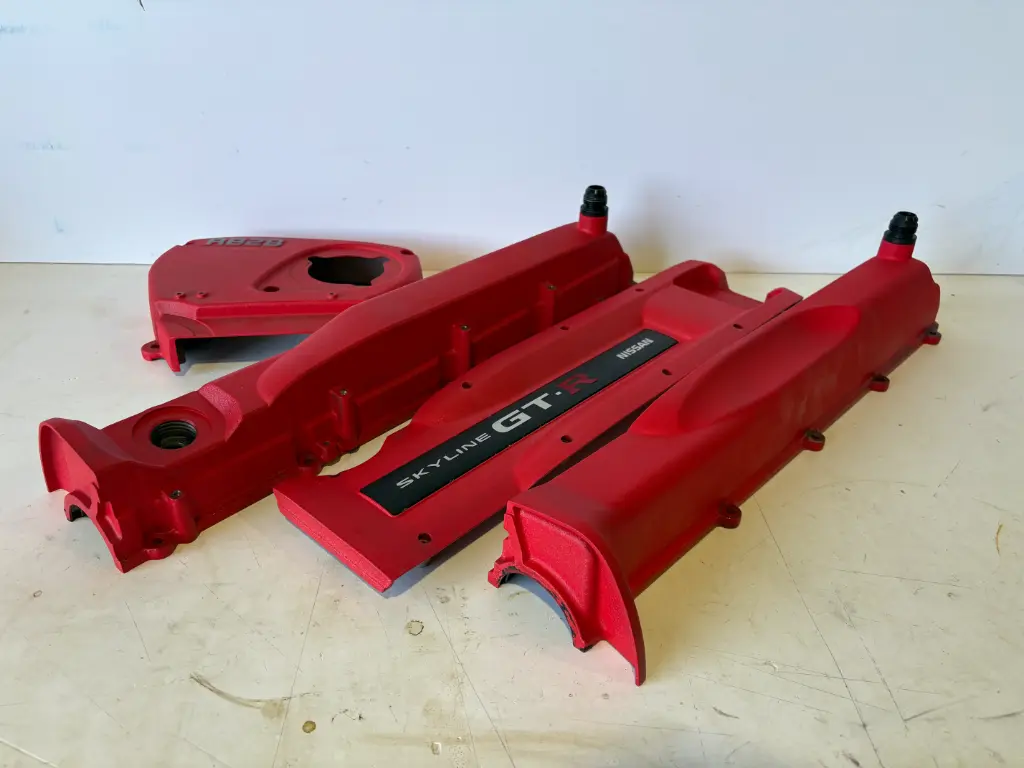 RB26 Cam Cover Set - Intake, Exhaust & Coil Covers, and Front Cam Gear Cover (1)
