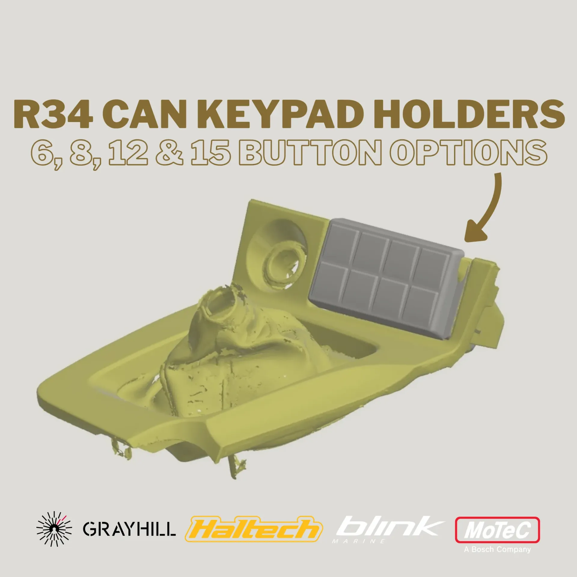 Nissan Skyline R34 Ashtray Keypad Holder (Blank - Modify Yourself)
